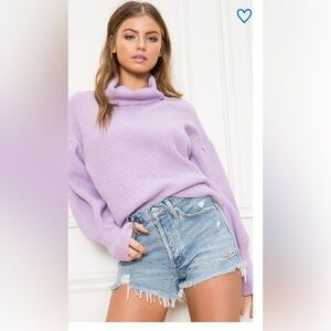 Superdown Revolve  Frankie Lavender Knit Sweater Size Medium 1966